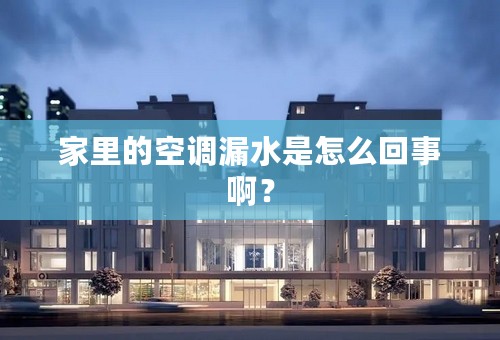 家里的空调漏水是怎么回事啊？