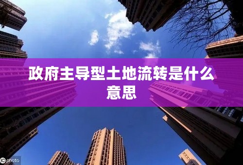 政府主导型土地流转是什么意思