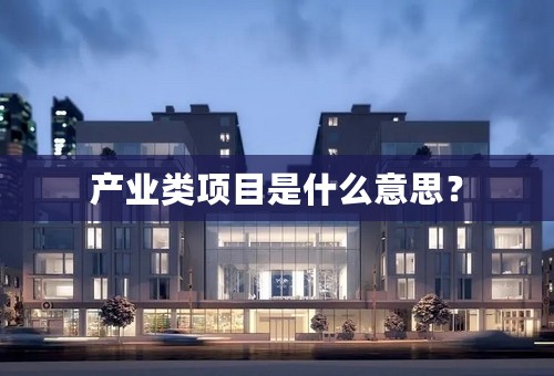产业类项目是什么意思？
