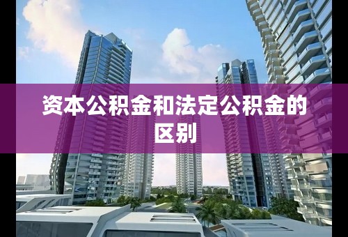 资本公积金和法定公积金的区别