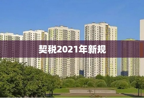 契税2021年新规