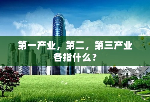 第一产业，第二，第三产业各指什么？