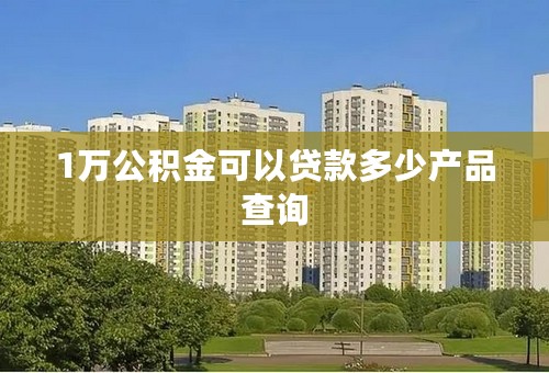 1万公积金可以贷款多少产品查询