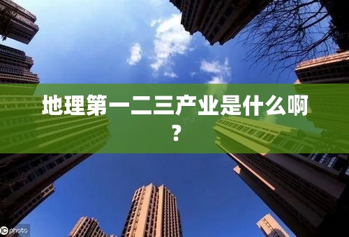 地理第一二三产业是什么啊？