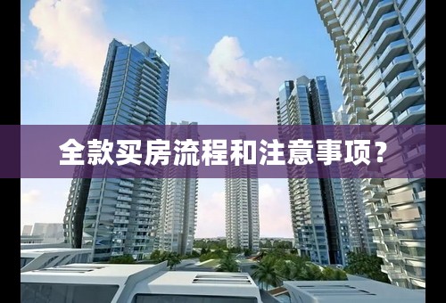 全款买房流程和注意事项？