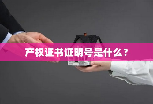 产权证书证明号是什么？