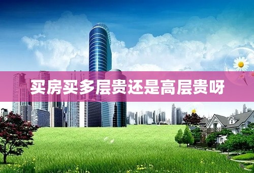 买房买多层贵还是高层贵呀