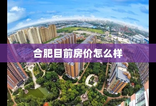 合肥目前房价怎么样