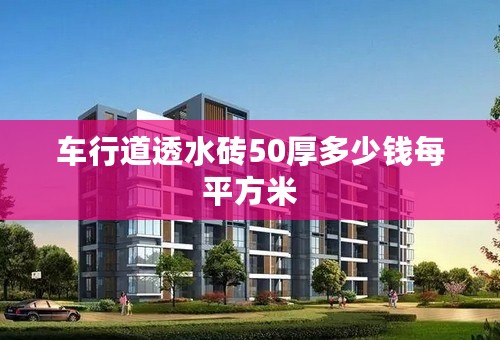 车行道透水砖50厚多少钱每平方米