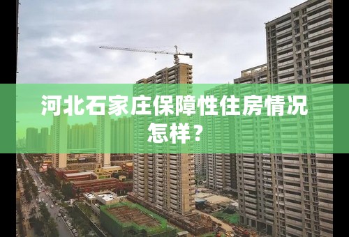 河北石家庄保障性住房情况怎样？