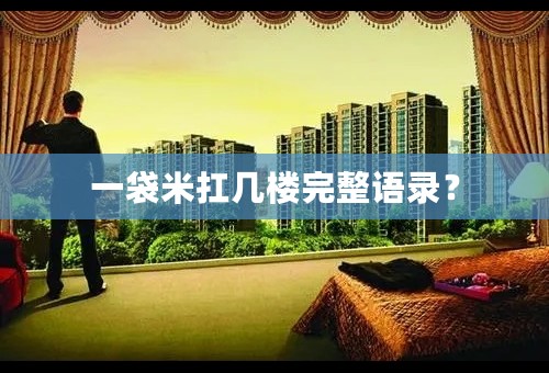 一袋米扛几楼完整语录？