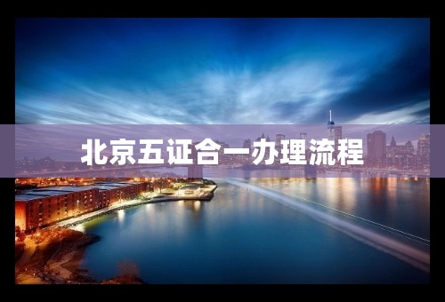 北京五证合一办理流程