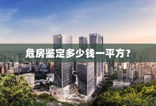 危房鉴定多少钱一平方？