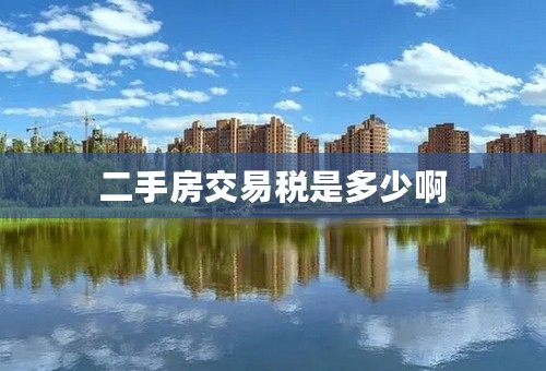 二手房交易税是多少啊