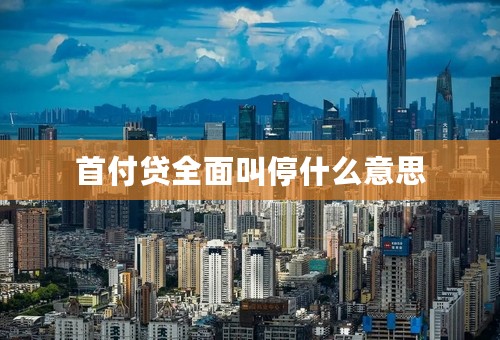 首付贷全面叫停什么意思