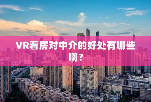 VR看房对中介的好处有哪些啊？