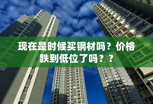 现在是时候买钢材吗？价格跌到低位了吗？？