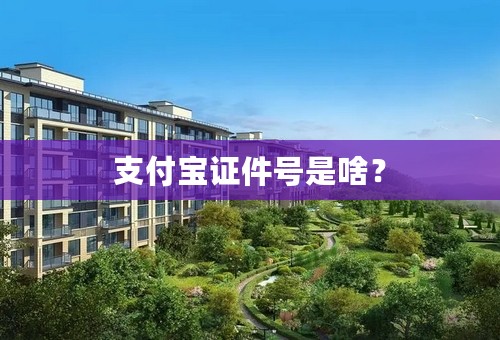 支付宝证件号是啥？