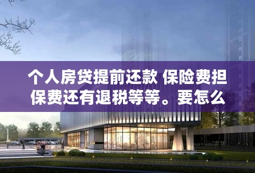 个人房贷提前还款 保险费担保费还有退税等等。要怎么办理？