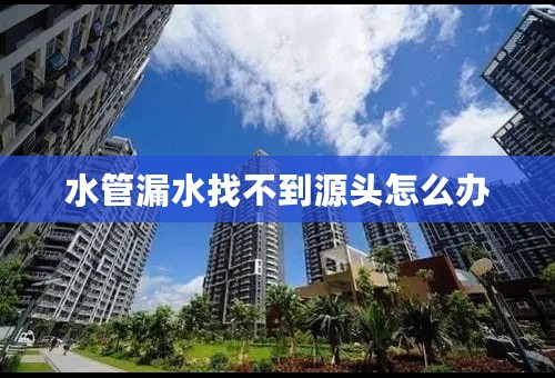 水管漏水找不到源头怎么办