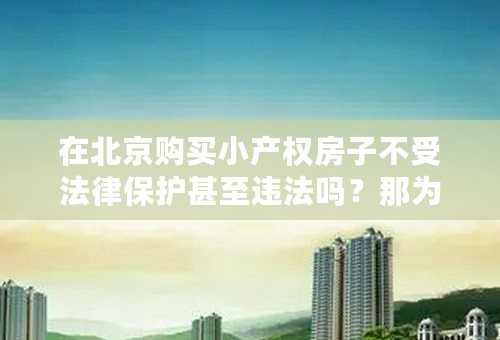 在北京购买小产权房子不受法律保护甚至违法吗？那为什么还有那么多小产权的房子出售？