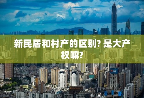 新民居和村产的区别? 是大产权嘛?