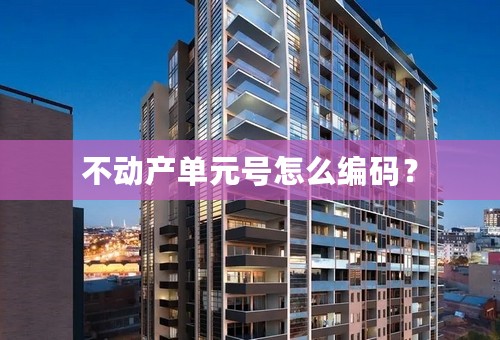 不动产单元号怎么编码？