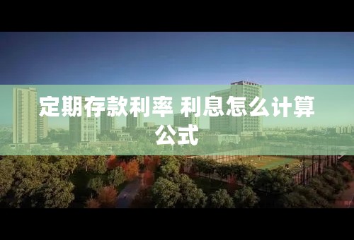 定期存款利率 利息怎么计算公式