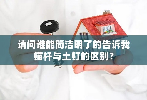 请问谁能简洁明了的告诉我锚杆与土钉的区别？