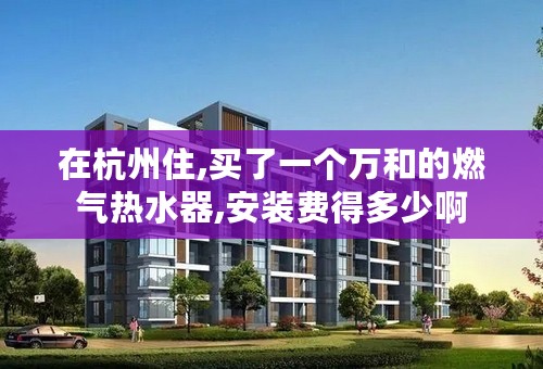 在杭州住,买了一个万和的燃气热水器,安装费得多少啊