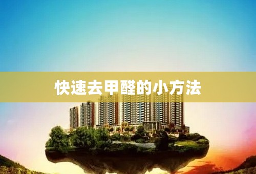 快速去甲醛的小方法