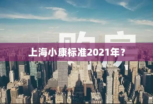 上海小康标准2021年？