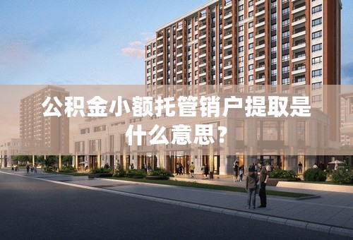 公积金小额托管销户提取是什么意思？