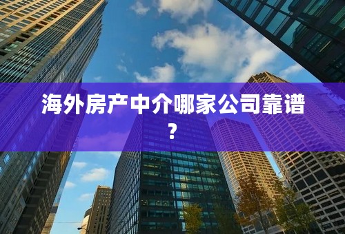 海外房产中介哪家公司靠谱?