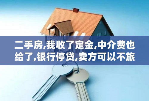 二手房,我收了定金,中介费也给了,银行停贷,卖方可以不旅行合同吗