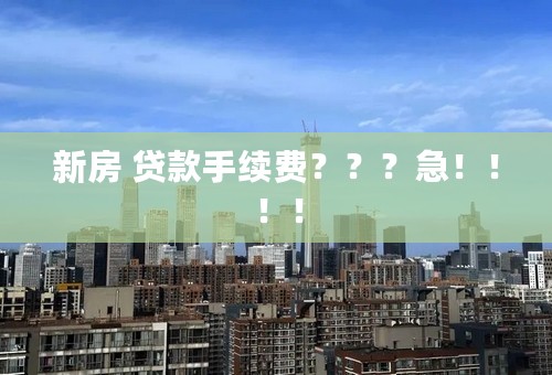新房 贷款手续费？？？急！！！！