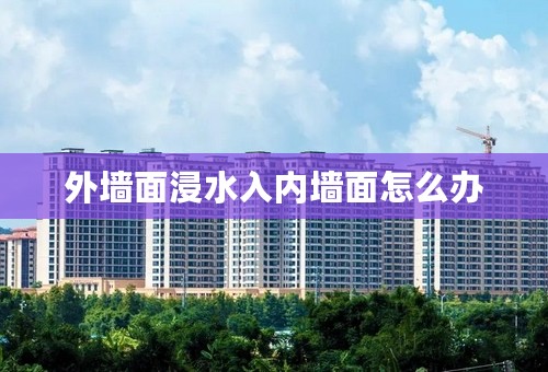 外墙面浸水入内墙面怎么办