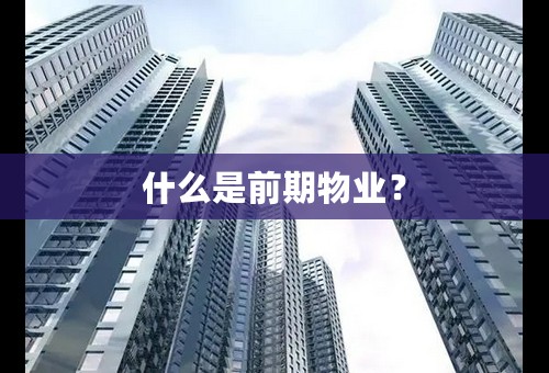 什么是前期物业？