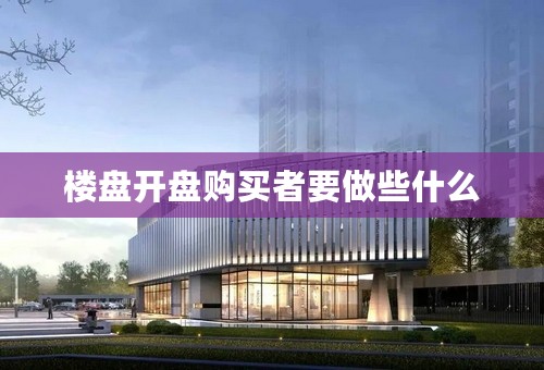 楼盘开盘购买者要做些什么