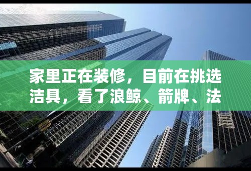 家里正在装修，目前在挑选洁具，看了浪鲸、箭牌、法标，都还行不知道选哪个，谁给点意见。
