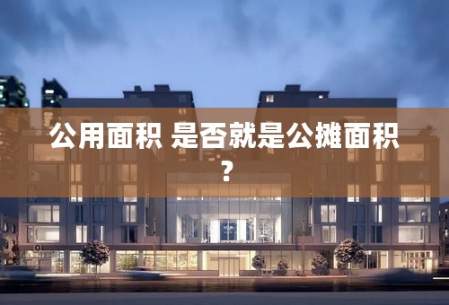 公用面积 是否就是公摊面积？