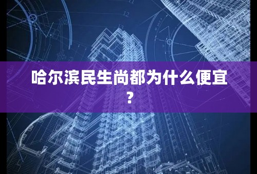 哈尔滨民生尚都为什么便宜？
