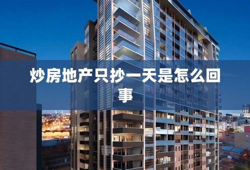 炒房地产只抄一天是怎么回事