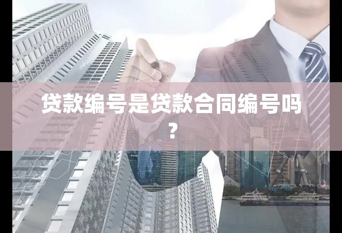 贷款编号是贷款合同编号吗？