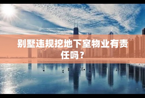 别墅违规挖地下室物业有责任吗？