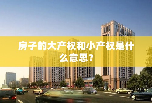 房子的大产权和小产权是什么意思？