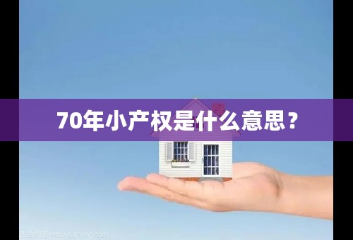 70年小产权是什么意思？