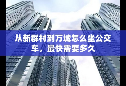 从新群村到万城怎么坐公交车，最快需要多久