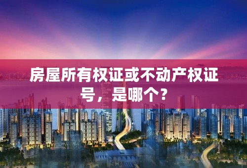 房屋所有权证或不动产权证号，是哪个？
