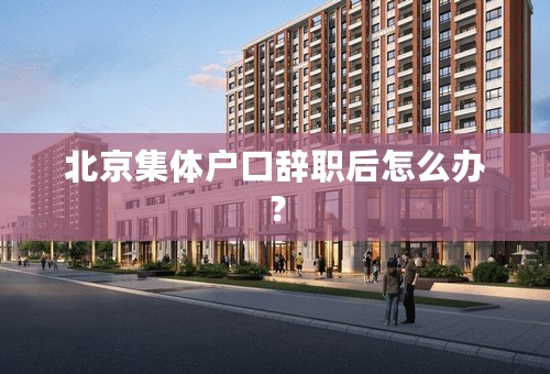 北京集体户口辞职后怎么办？
